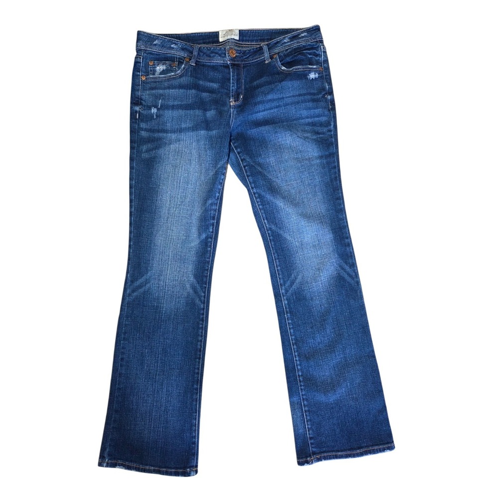 Aeropostale Chelsea Bootcut Mid‎ Rise Distressed Flap-Back-Pocket Jeans 11/12R